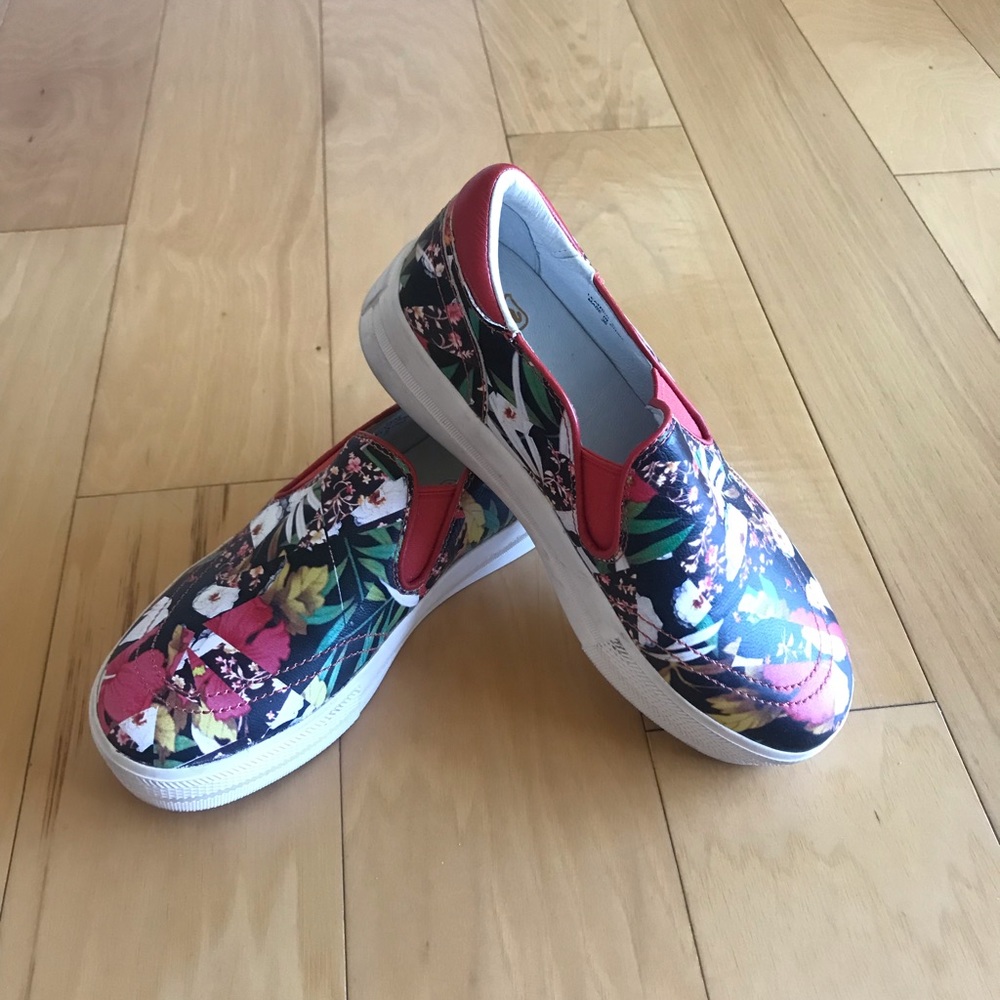 Ash flat sneaker floral leather